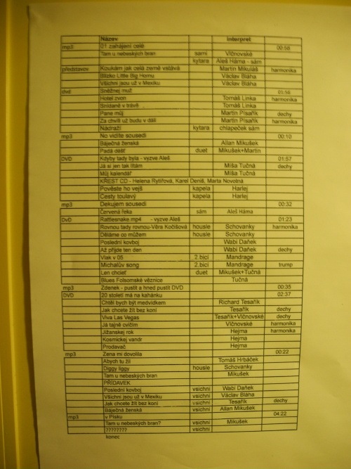 program koncertu